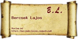 Bercsek Lajos névjegykártya